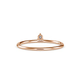 Round Leaning Delicate Diamond Ring Rose Gold