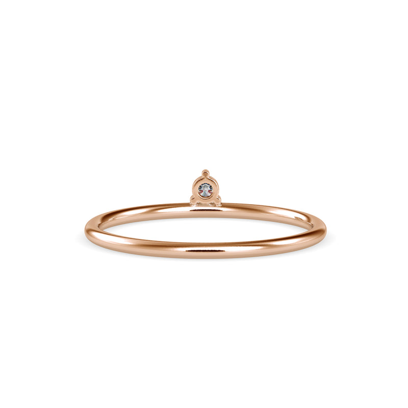 Round Leaning Delicate Diamond Ring Rose Gold