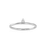 Round Leaning Delicate Diamond Ring White Gold