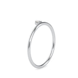 Round Leaning Delicate Diamond Ring White Gold