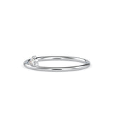 Round Leaning Delicate Diamond Ring White Gold