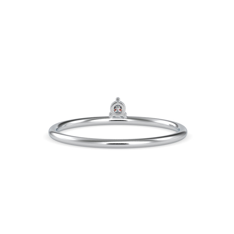 Round Leaning Delicate Diamond Ring Platinum