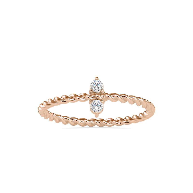 Intimacy Round Diamond Ring Rose Gold