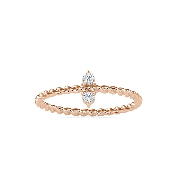 Round Pippin Diamond Ring Rose Gold