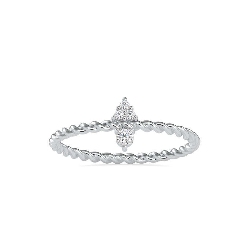 Round Pippin Diamond Ring White Gold