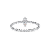 Round Pippin Diamond Ring White Gold