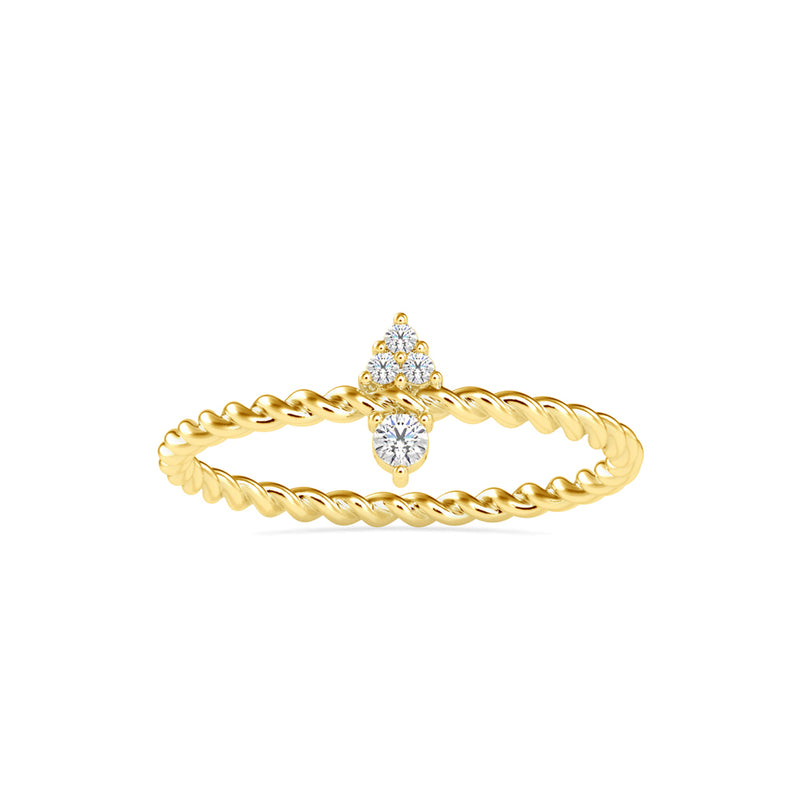 Round Pippin Diamond Ring Yellow Gold