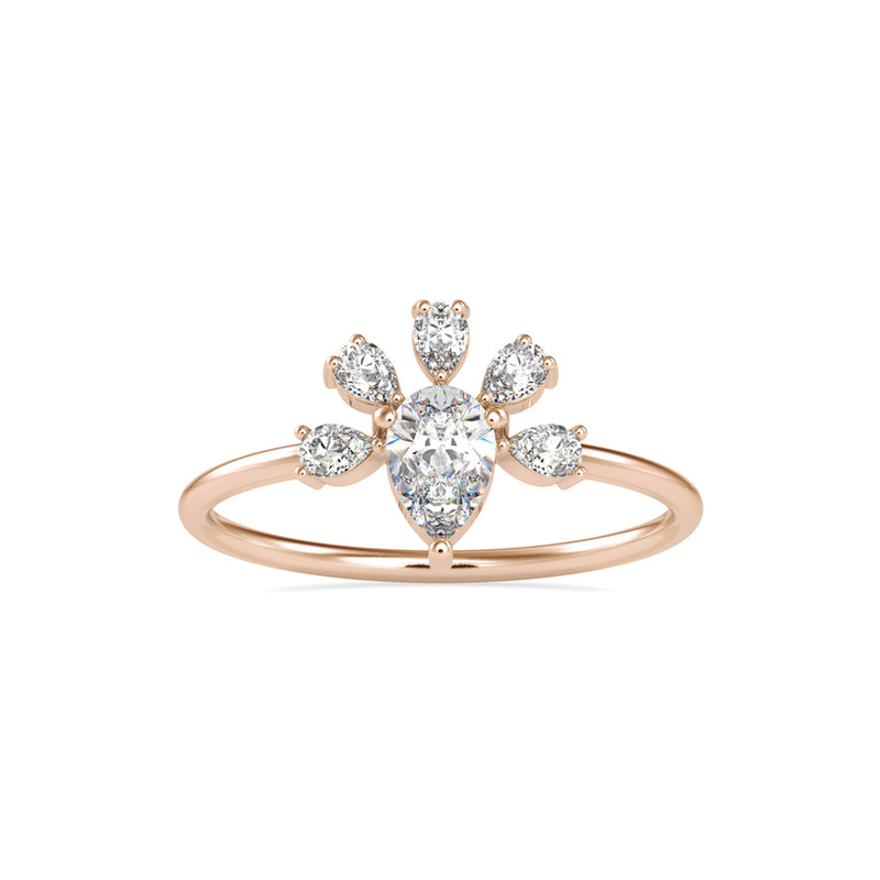 Merry Pear Diamond Ring Rose Gold