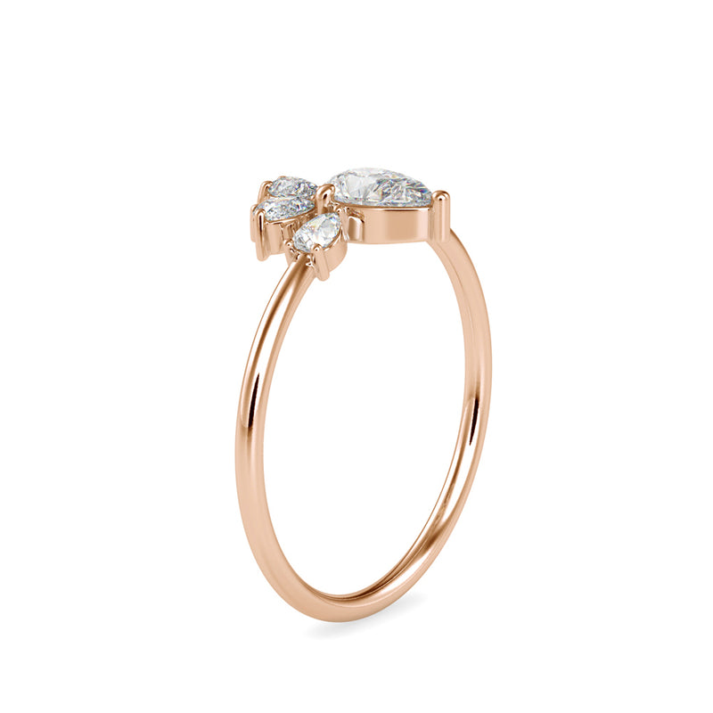 Merry Pear Diamond Ring Rose Gold