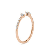 Rosie Pear Round Diamond Ring Rose Gold