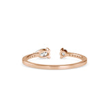 Rosie Pear Round Diamond Ring Rose Gold