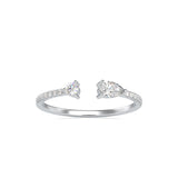 Rosie Pear Round Diamond Ring White Gold