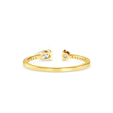 Rosie Pear Round Diamond Ring Yellow Gold