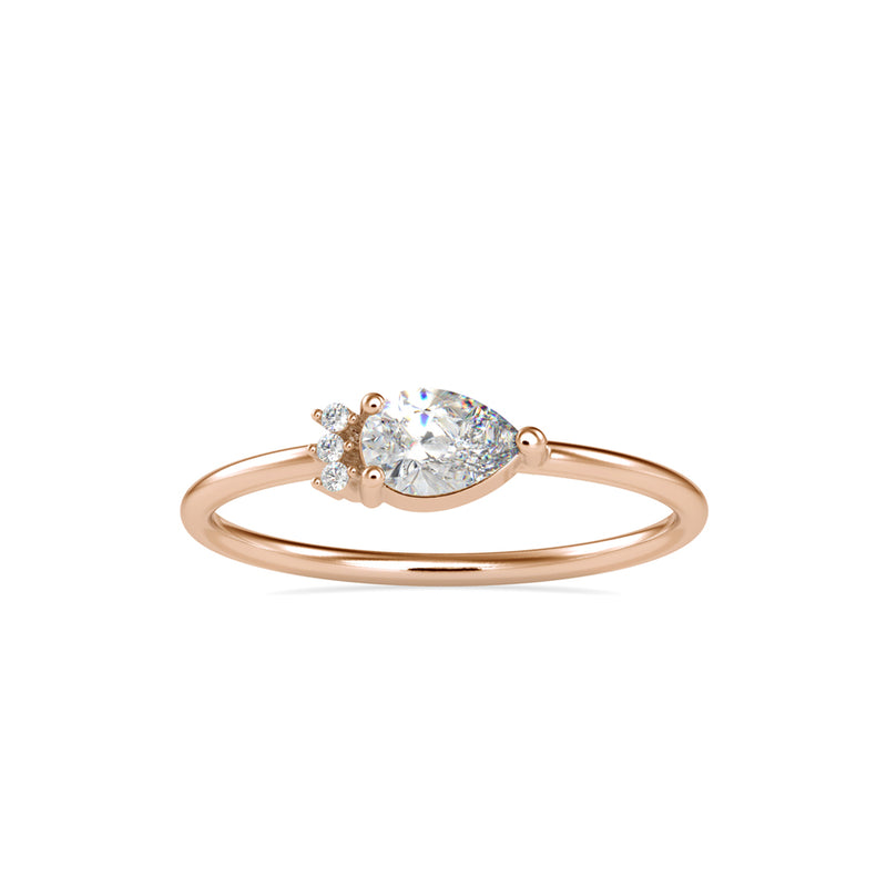 Briseis Pear Diamond Ring Rose Gold