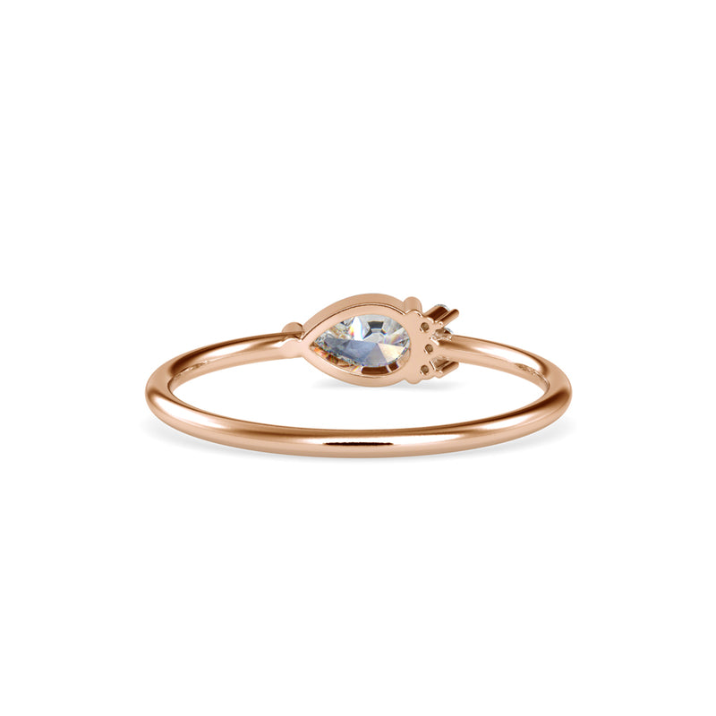 Briseis Pear Diamond Ring Rose Gold