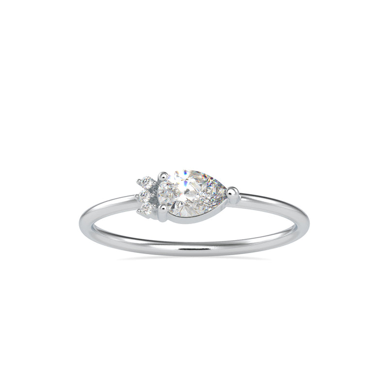 Briseis Pear Diamond Ring White Gold