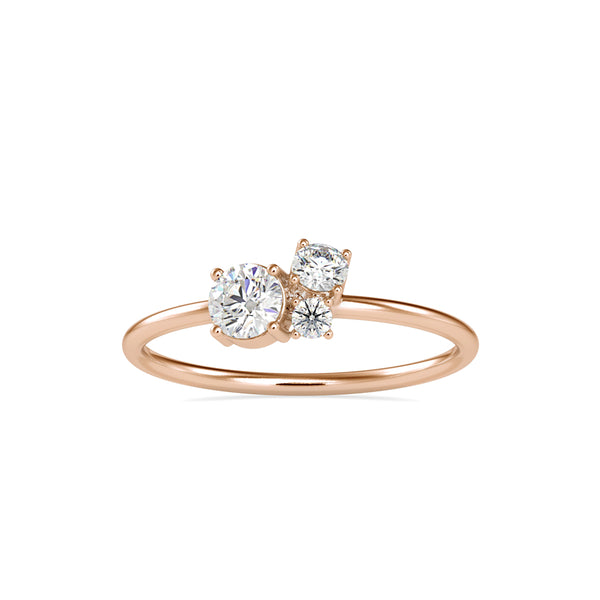 Tarsus Three Diamond Ring Rose Gold