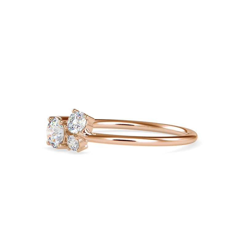 Tarsus Three Diamond Ring Rose Gold