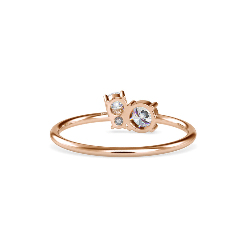 Tarsus Three Diamond Ring Rose Gold