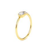 Tarsus Three Diamond Ring Yellow Gold