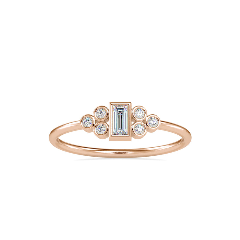 Rufio Baguette Diamond Ring Rose Gold