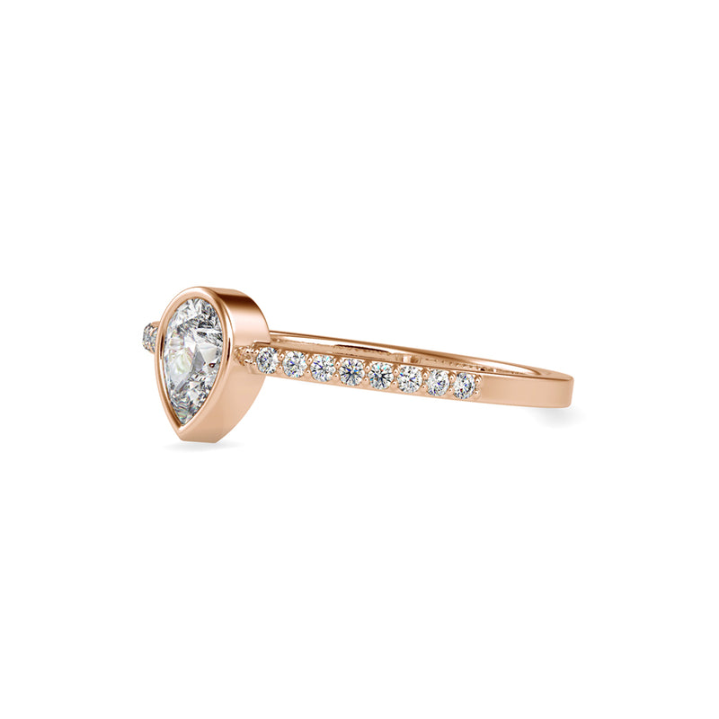 Leaonidas Pear Diamond Ring Rose Gold