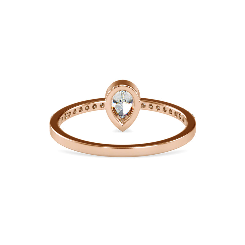 Leaonidas Pear Diamond Ring Rose Gold