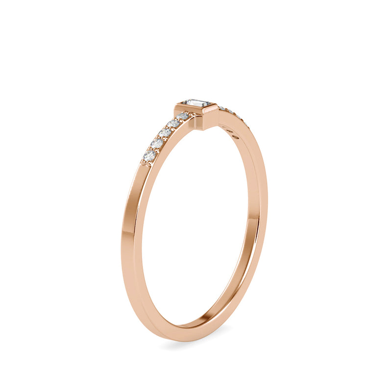 Baguette Persian Diamond Ring Rose Gold