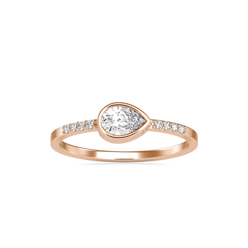 Gorgo Pear Diamond Ring Rose Gold