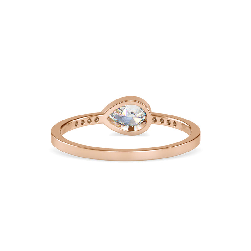 Gorgo Pear Diamond Ring Rose Gold