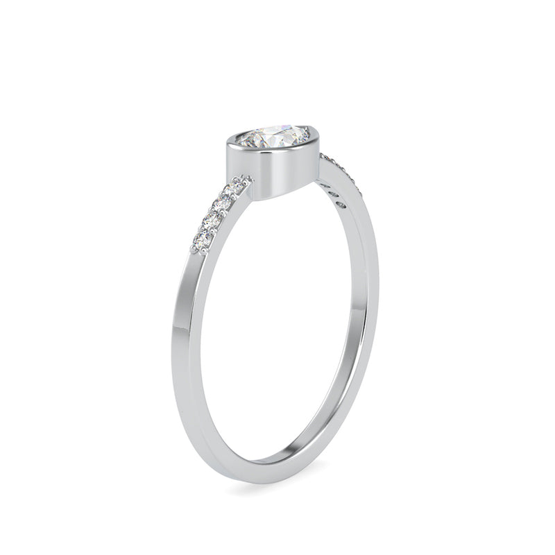 Gorgo Pear Diamond Ring Platinum