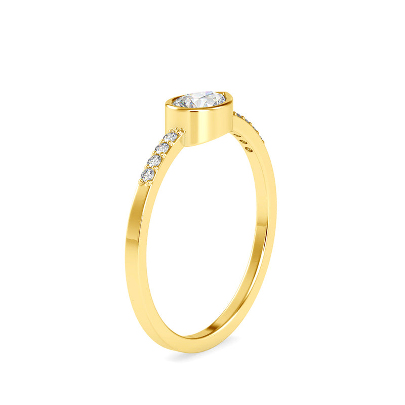 Gorgo Pear Diamond Ring Yellow Gold