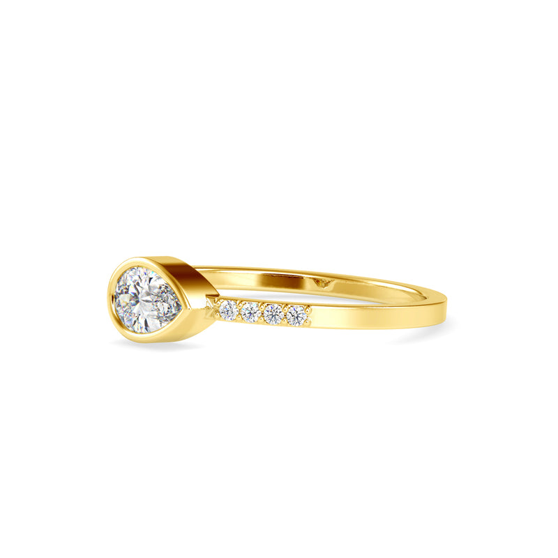 Gorgo Pear Diamond Ring Yellow Gold