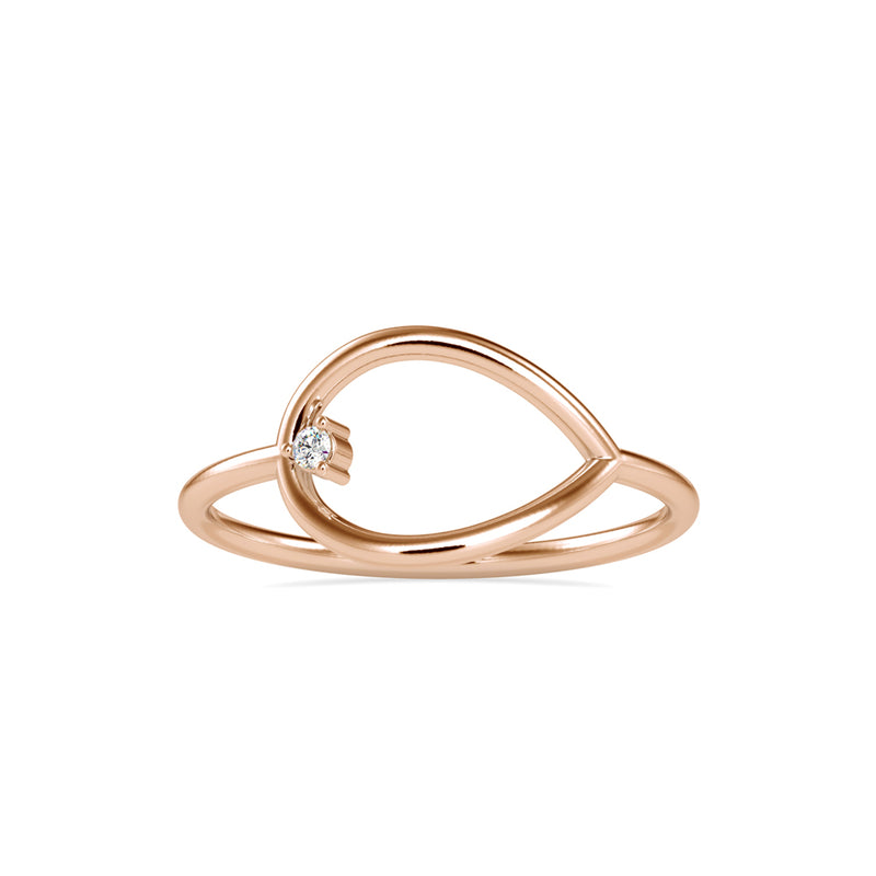 Simply solitaire Delicate Diamond Ring Rose Gold