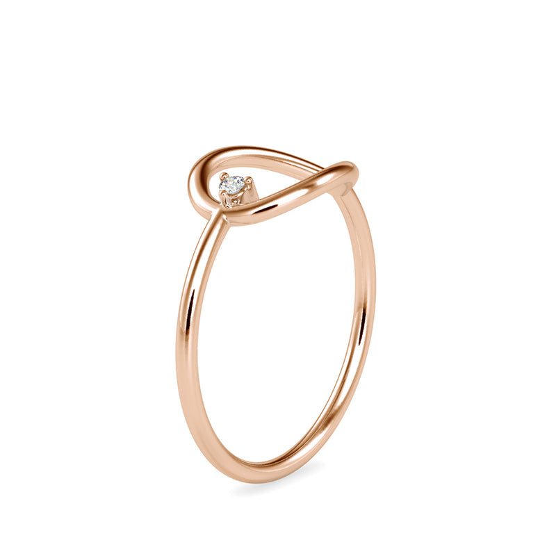 Simply solitaire Delicate Diamond Ring Rose Gold