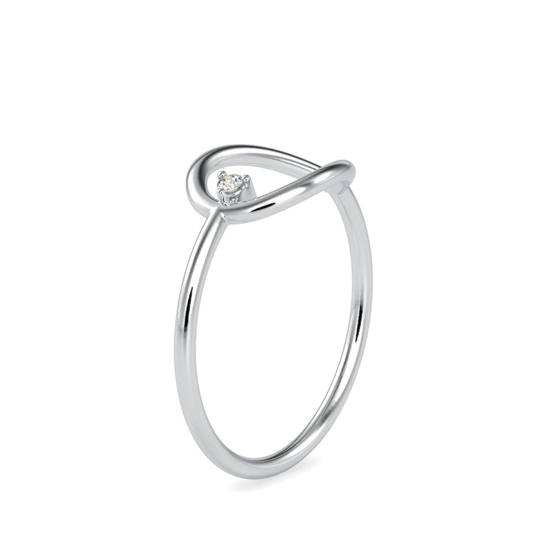 Simply solitaire Delicate Diamond Ring White Gold