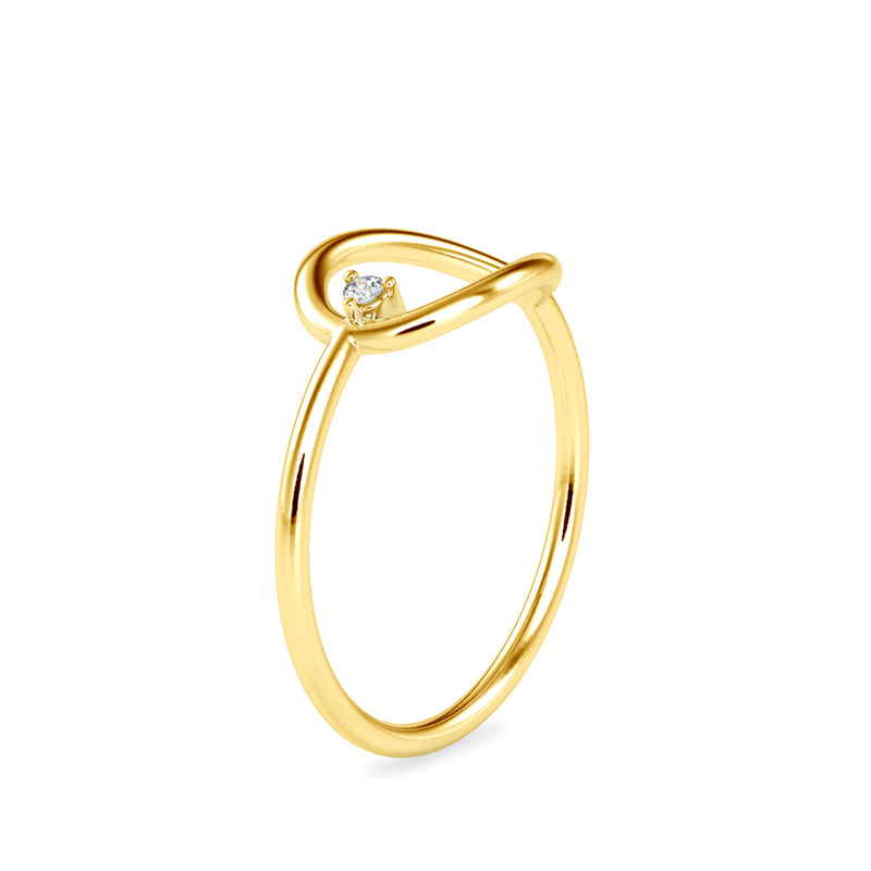 Simply solitaire Delicate Diamond Ring Yellow Gold