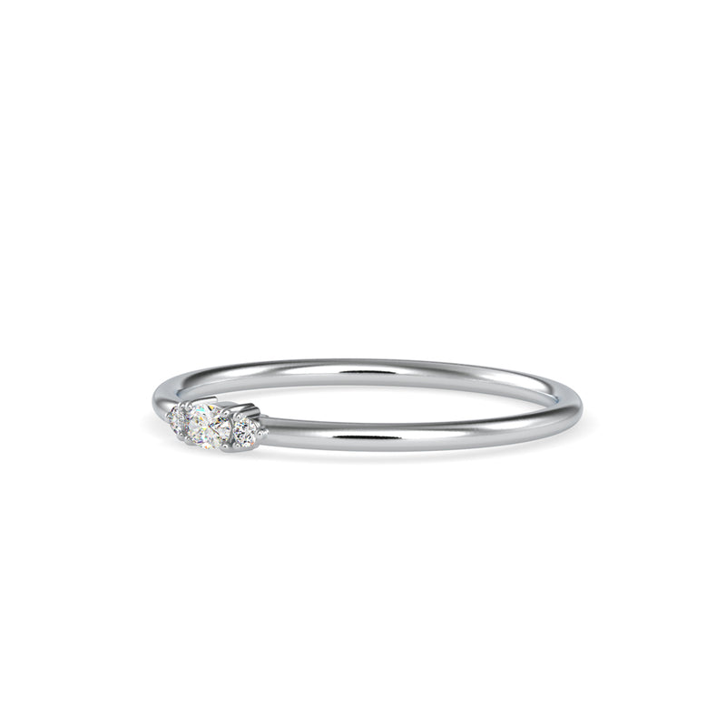 Olympias Three Stone Diamond Ring White Gold