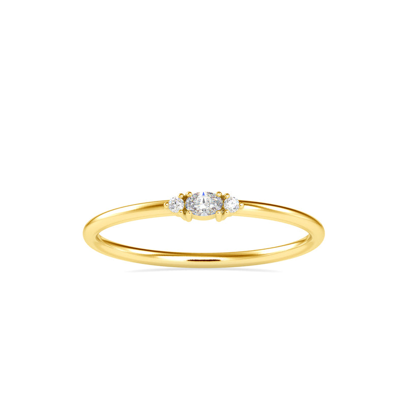 Olympias Three Stone Diamond Ring Yellow Gold