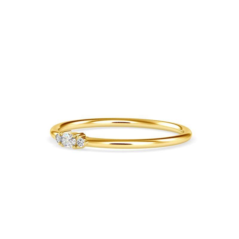 Olympias Three Stone Diamond Ring Yellow Gold