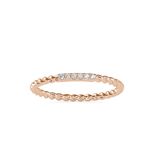 Saladin Round Circle Diamond Ring Rose Gold