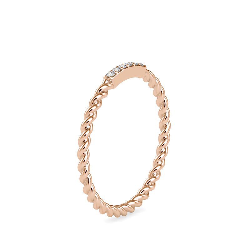 Saladin Round Circle Diamond Ring Rose Gold