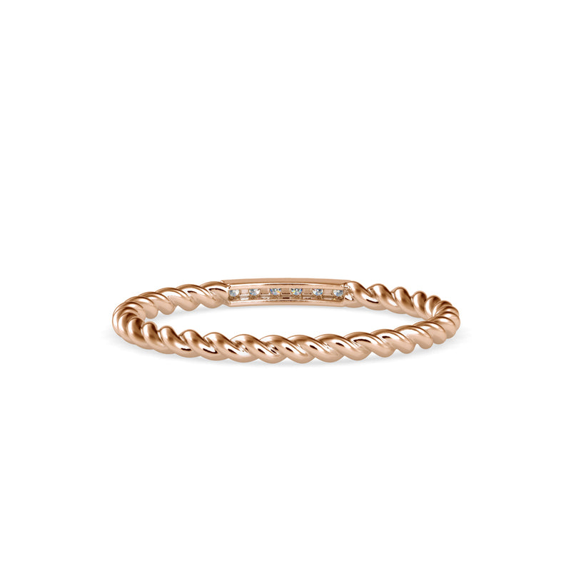 Saladin Round Circle Diamond Ring Rose Gold