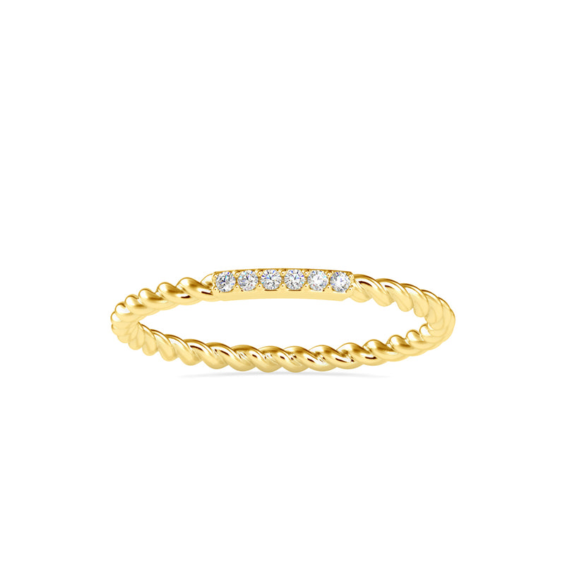 Saladin Round Circle Diamond Ring Yellow Gold