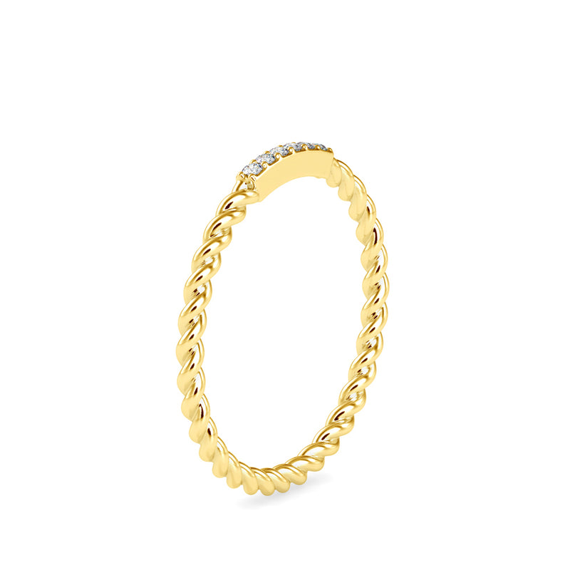 Saladin Round Circle Diamond Ring Yellow Gold