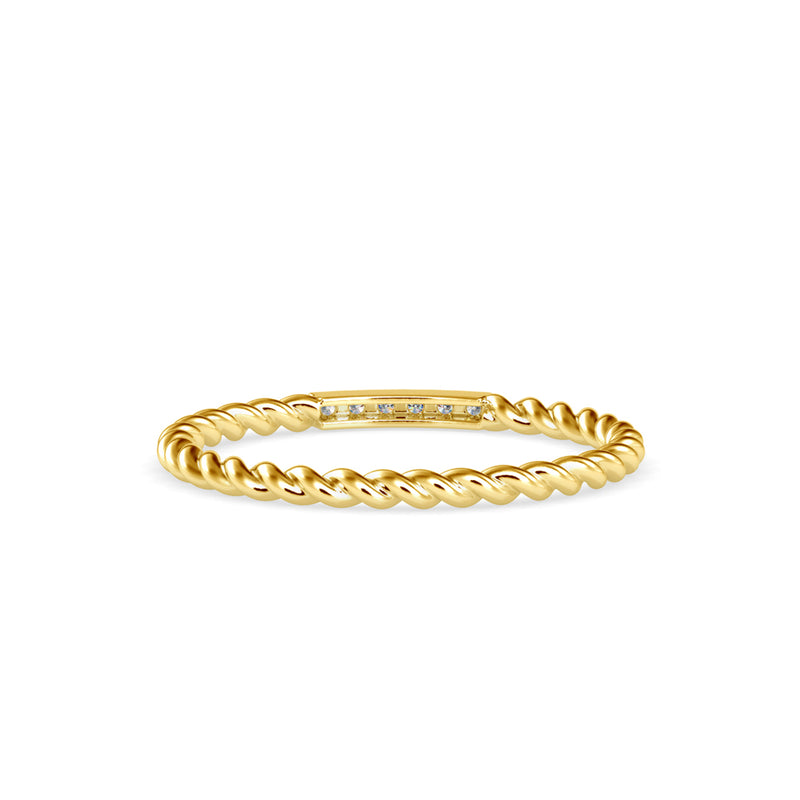 Saladin Round Circle Diamond Ring Yellow Gold