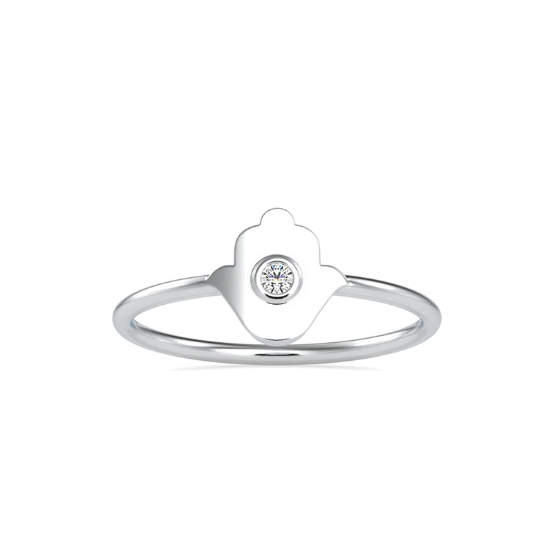 Tigris Round Diamond Ring White Gold