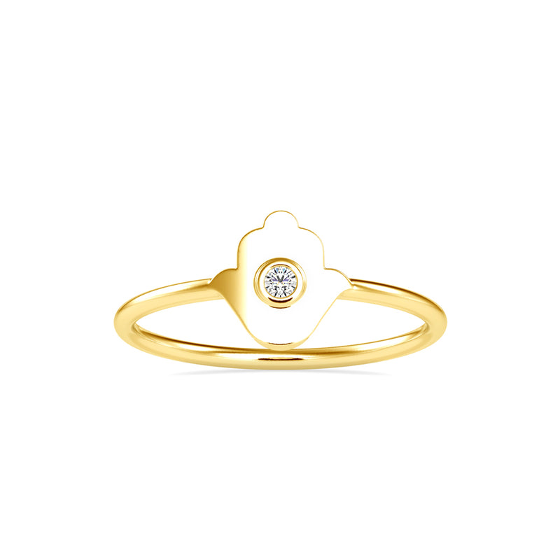 Tigris Round Diamond Ring Yellow Gold