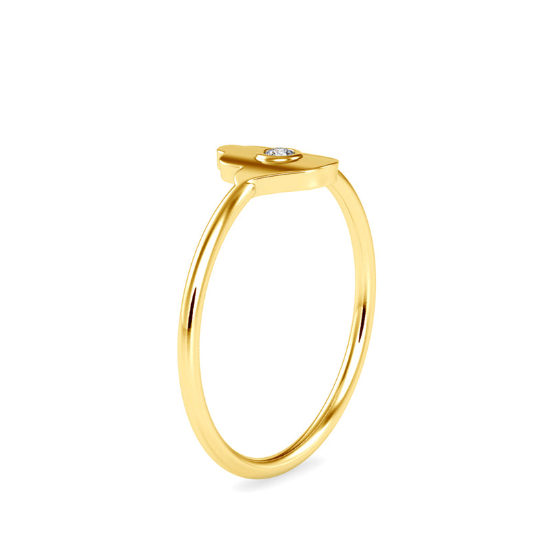 Tigris Round Diamond Ring Yellow Gold