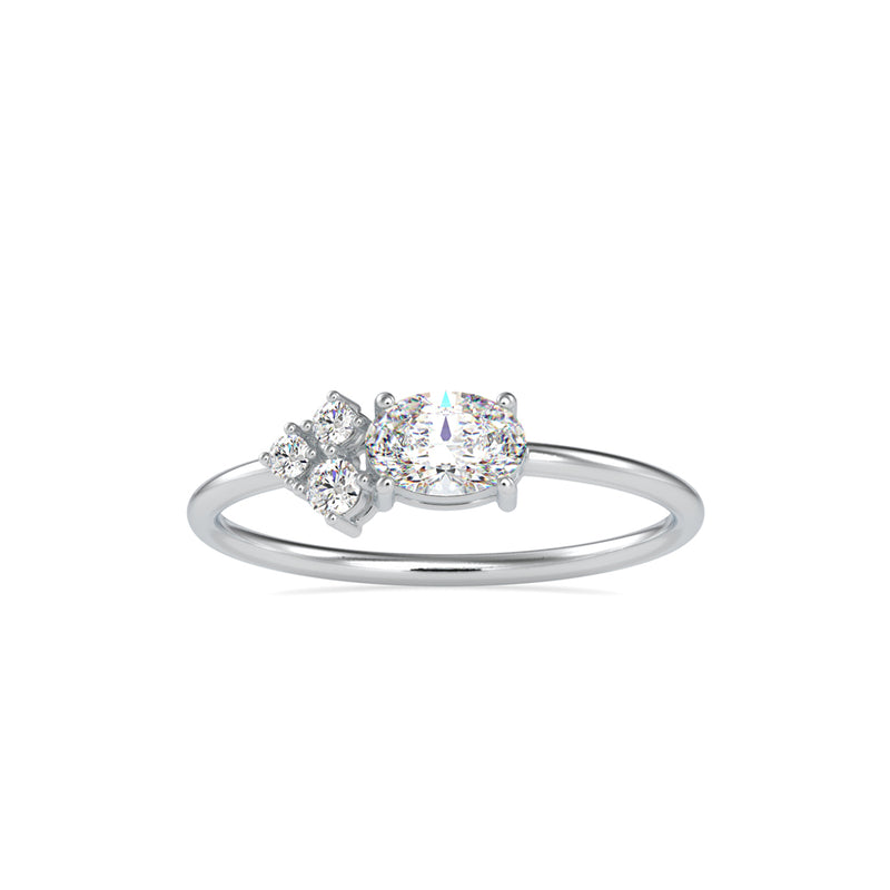 Oval Cicero Delicate Diamond Ring Platinum